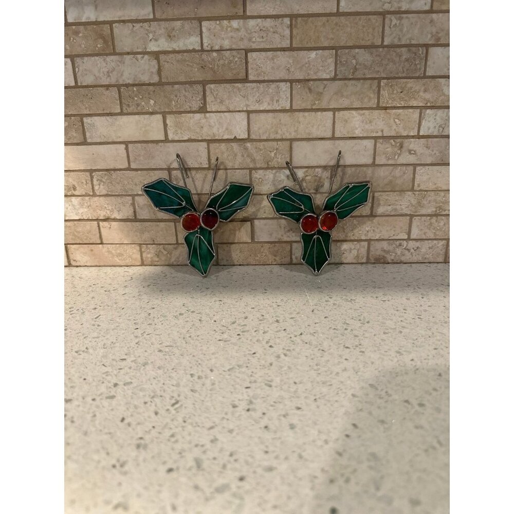 LOT CHRISTMAS STAINED GLASS DECOR